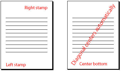 Justification options for stamps