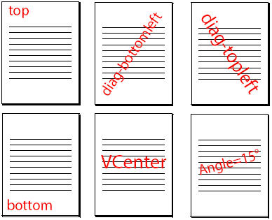 Example of all positions available for stamp placement