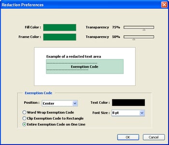 Redax Box Preferences dialog