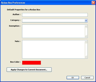 Redax box preferences