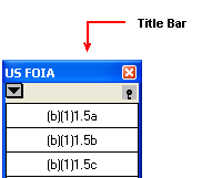 Title bar of the US FOIA palette 