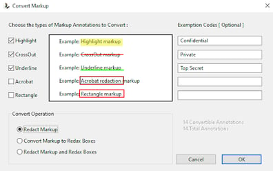 Convert Markup Dialog