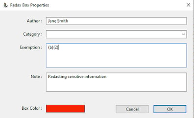 Redax Box Properties