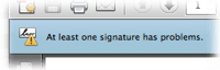 Message about a problem signature
