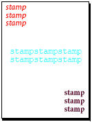 Examples of multi-line stamps